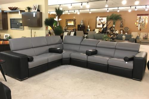 5 Pc. Leather Sectional With Incliners