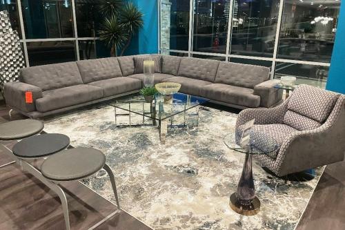 3 Pc. Sectional & Swivel Chair