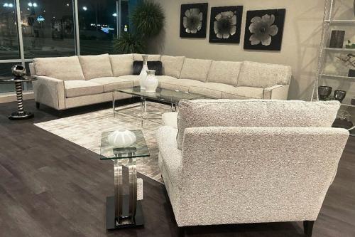 3 Pc. Sectional With Nail Head Trim & Oversized Chair With Ottoman