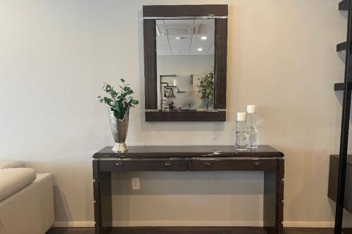 Wood Mirror & Console