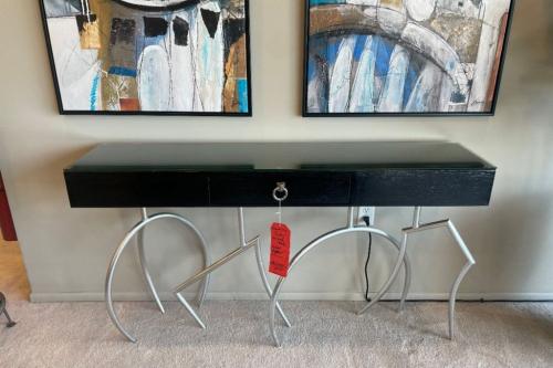 Wood Console With Metal Legs