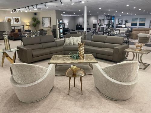 3 Pc. Leather Sectional & Occasional Chairs