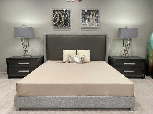 Wood Bedroom Collection With Upholstered Bed