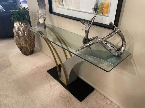 Console Table In Combination Metal Finishes