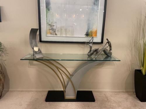 New! Console Table In Combination Metal Finishes