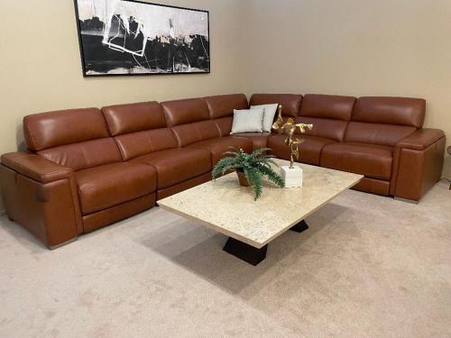 6 Pc. Leather Sectional With Dual Power Recliners