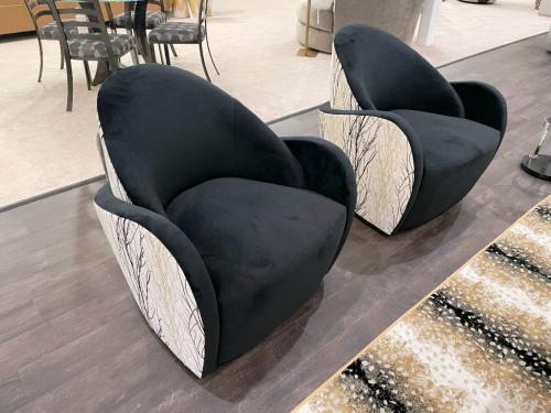 New! Swivel Chairs In Combination Fabrics