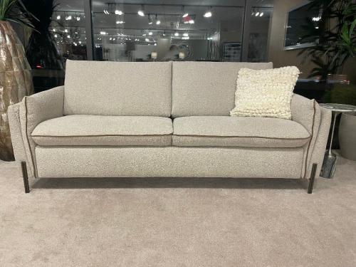 Queen Sleeper Sofa With Contrast Leather Welt