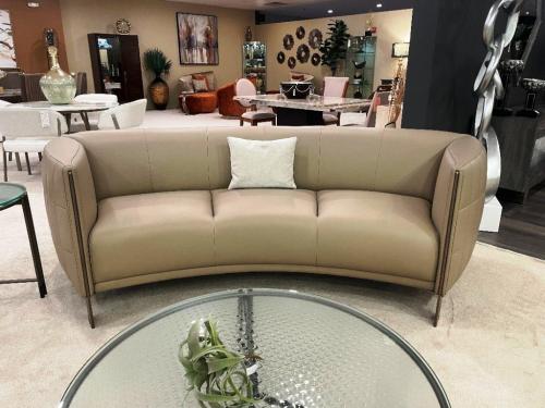 Curved Leather Sofa