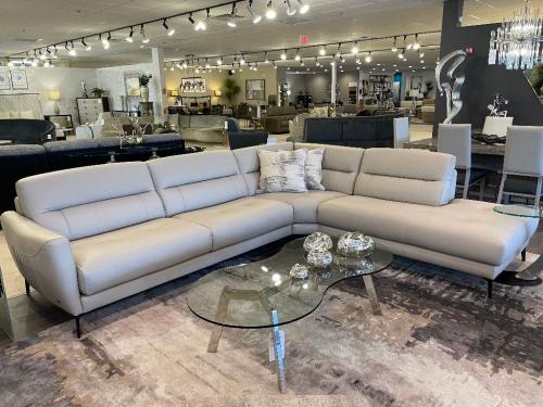 2 Pc. Leather Sectional With Tufted Seats