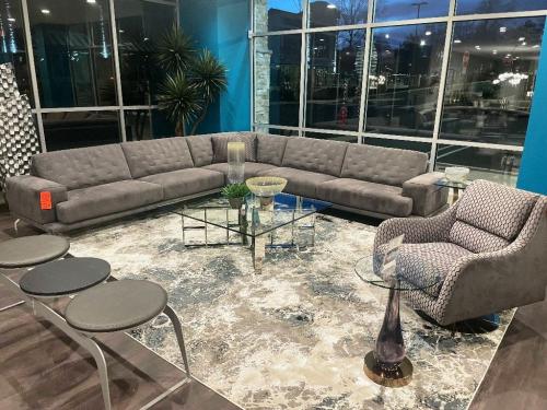 3 Pc Sectional & Swivel Chair